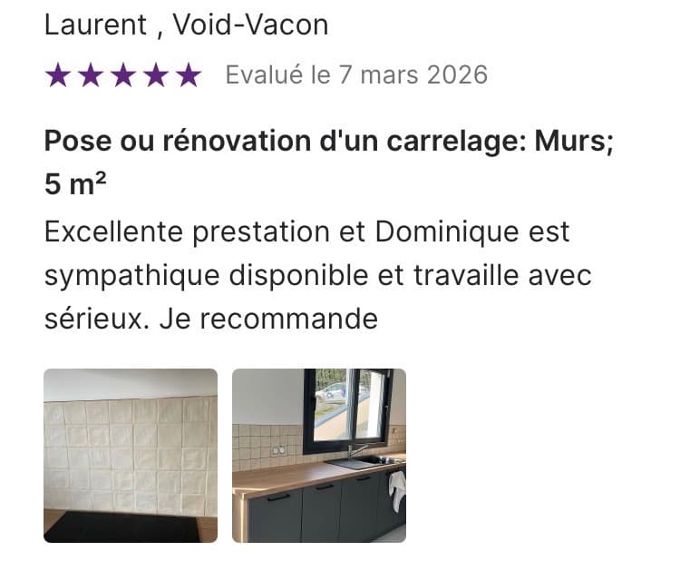 Crédence en carrelage zellige - Cuisine à Void-Vacon - photo de rénovation 5